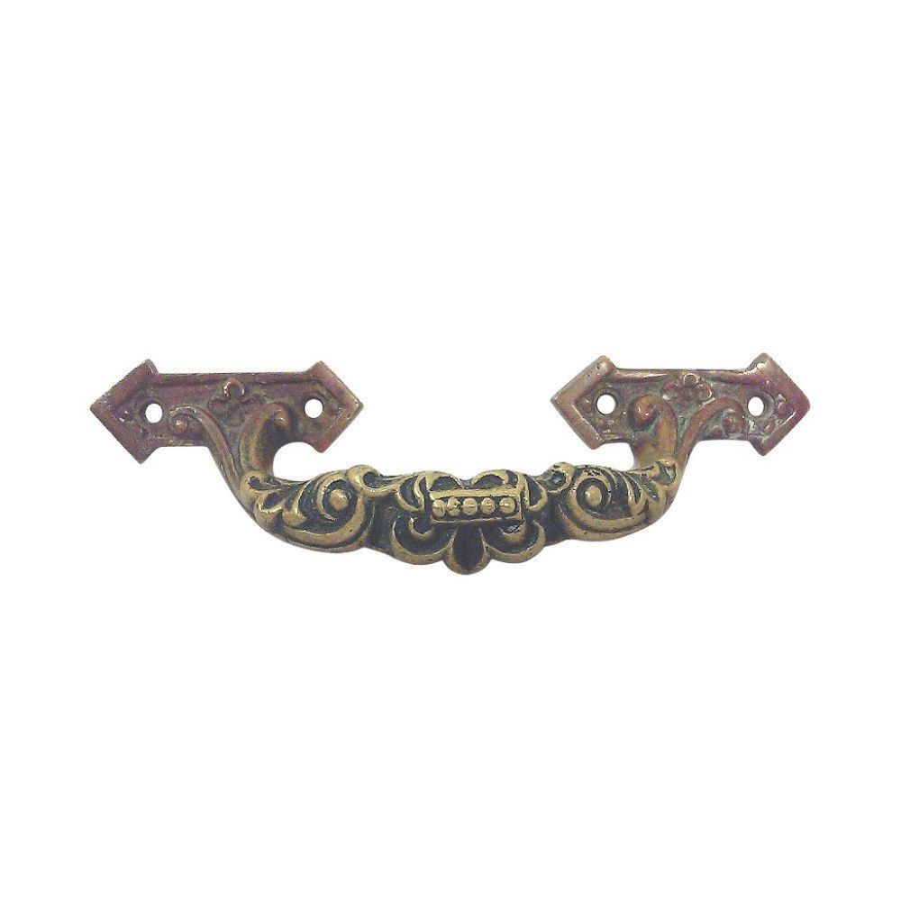Antique Solid Bronze Brass Drawer Pull Architectural Salvage Edwardian Victorian